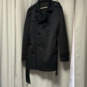 Zara Black Trench Coat with Wide Lapel